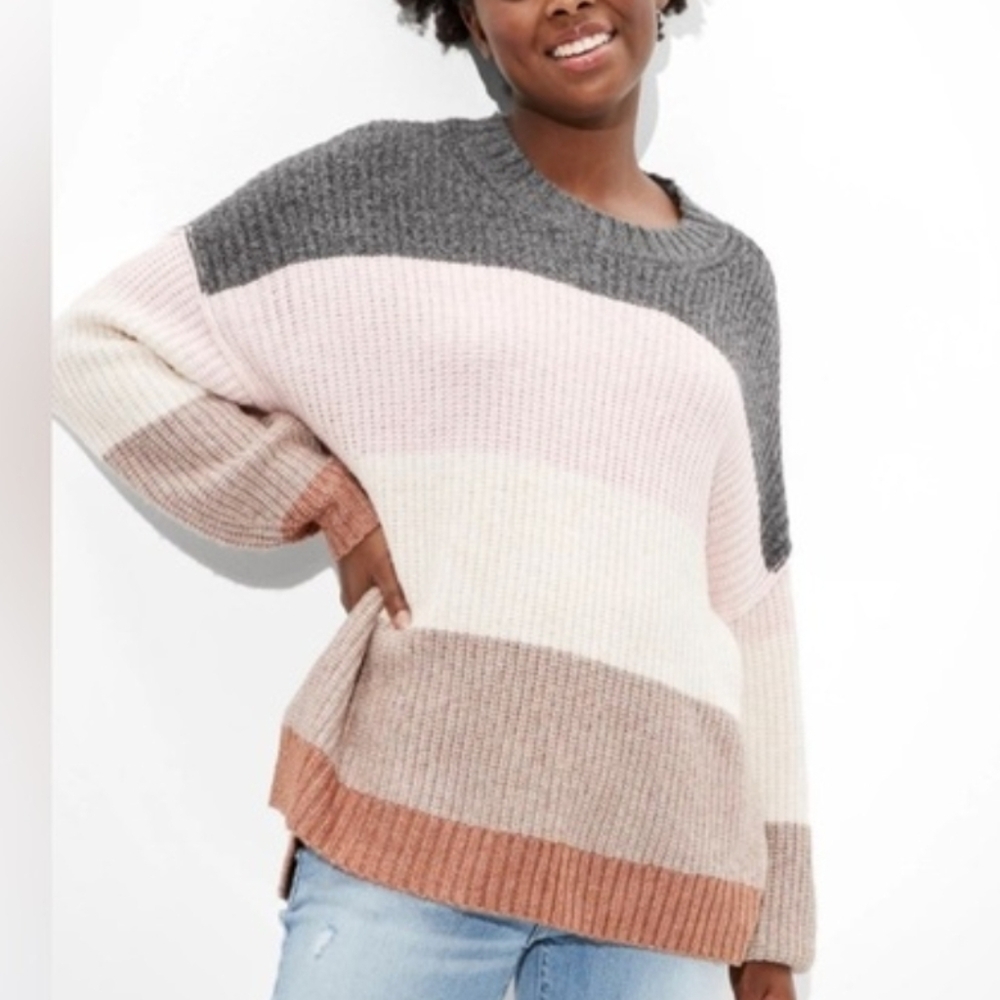 AE Oversized Dreamspun Striped Sweater 90s Y2K Style, Size Small